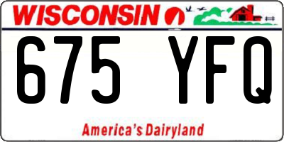 WI license plate 675YFQ