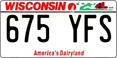 WI license plate 675YFS