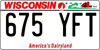 WI license plate 675YFT
