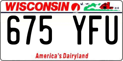 WI license plate 675YFU