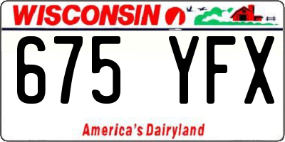 WI license plate 675YFX