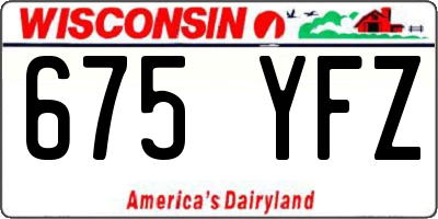 WI license plate 675YFZ