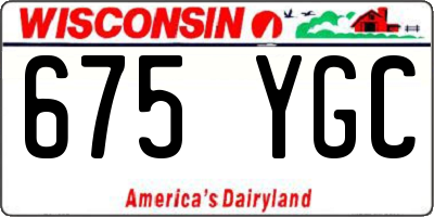 WI license plate 675YGC