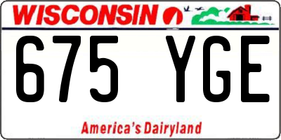 WI license plate 675YGE