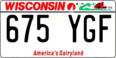 WI license plate 675YGF