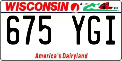WI license plate 675YGI