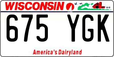 WI license plate 675YGK