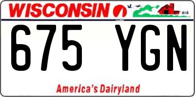 WI license plate 675YGN