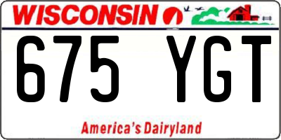 WI license plate 675YGT