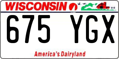 WI license plate 675YGX