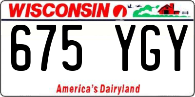 WI license plate 675YGY