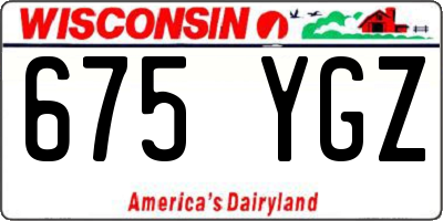 WI license plate 675YGZ