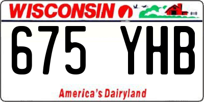WI license plate 675YHB
