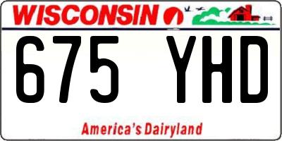 WI license plate 675YHD