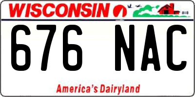 WI license plate 676NAC