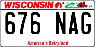 WI license plate 676NAG