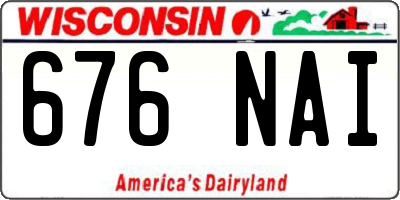 WI license plate 676NAI