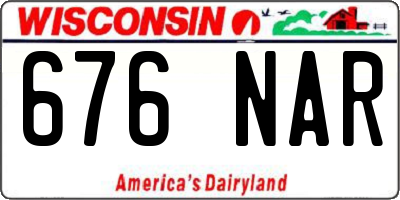 WI license plate 676NAR