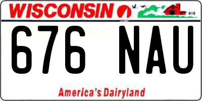 WI license plate 676NAU