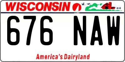 WI license plate 676NAW