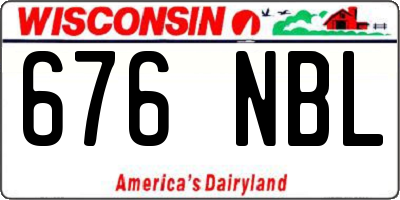 WI license plate 676NBL