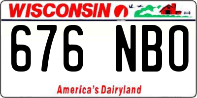WI license plate 676NBO