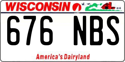 WI license plate 676NBS