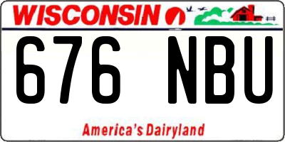 WI license plate 676NBU