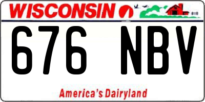 WI license plate 676NBV