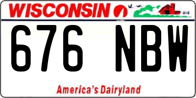 WI license plate 676NBW