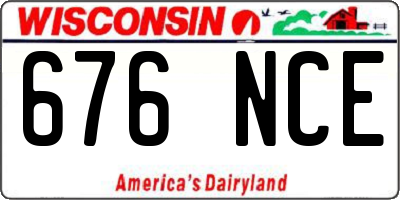 WI license plate 676NCE