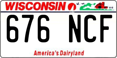 WI license plate 676NCF