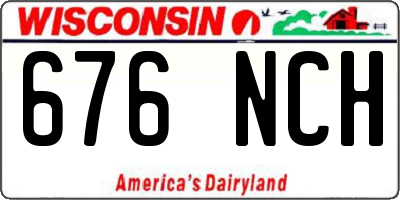 WI license plate 676NCH
