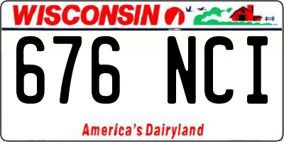 WI license plate 676NCI