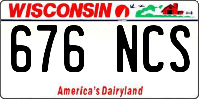 WI license plate 676NCS