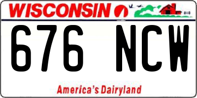 WI license plate 676NCW