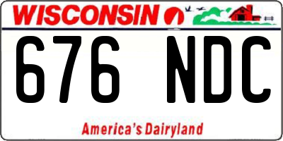 WI license plate 676NDC