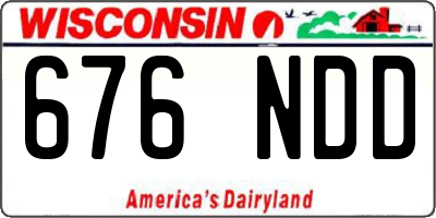 WI license plate 676NDD