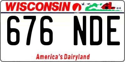 WI license plate 676NDE
