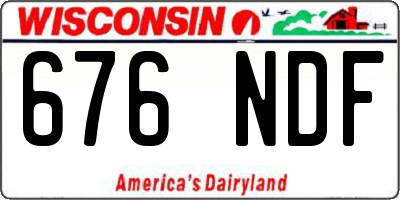 WI license plate 676NDF