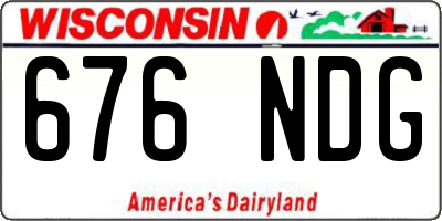 WI license plate 676NDG