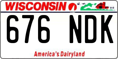 WI license plate 676NDK