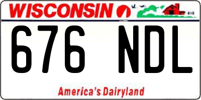 WI license plate 676NDL
