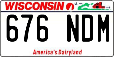WI license plate 676NDM
