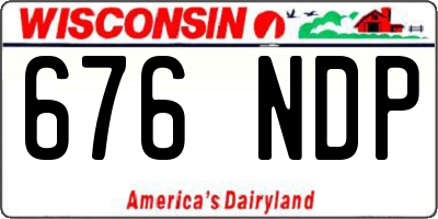 WI license plate 676NDP