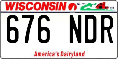 WI license plate 676NDR