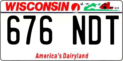 WI license plate 676NDT