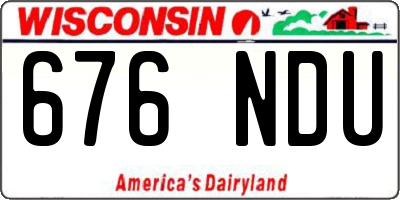 WI license plate 676NDU