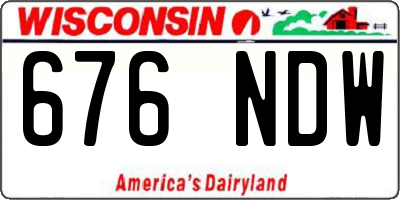 WI license plate 676NDW