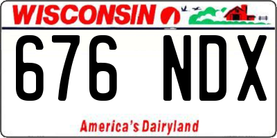 WI license plate 676NDX